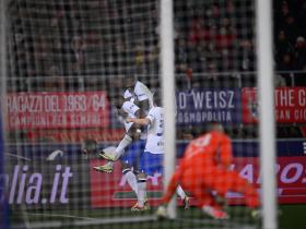 意甲28轮博洛尼亚0-1国际米兰，比塞克头球绝杀再现国米实力