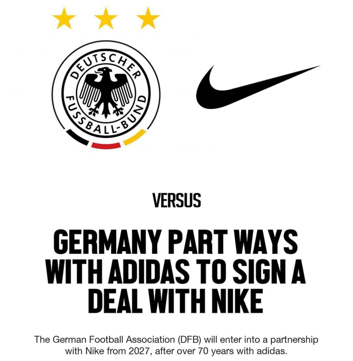 重磅德国队将在2027年更换球衣赞助商nik