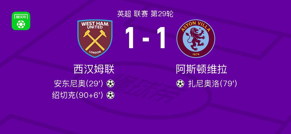 西汉姆联11阿斯顿维拉