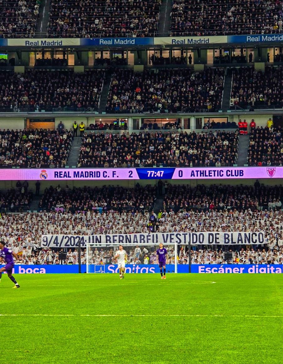 大战在即皇马球迷看台呼吁4月9日让伯纳乌变成白色的海洋