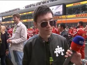国米主席张康阳在F1上海站接受采访