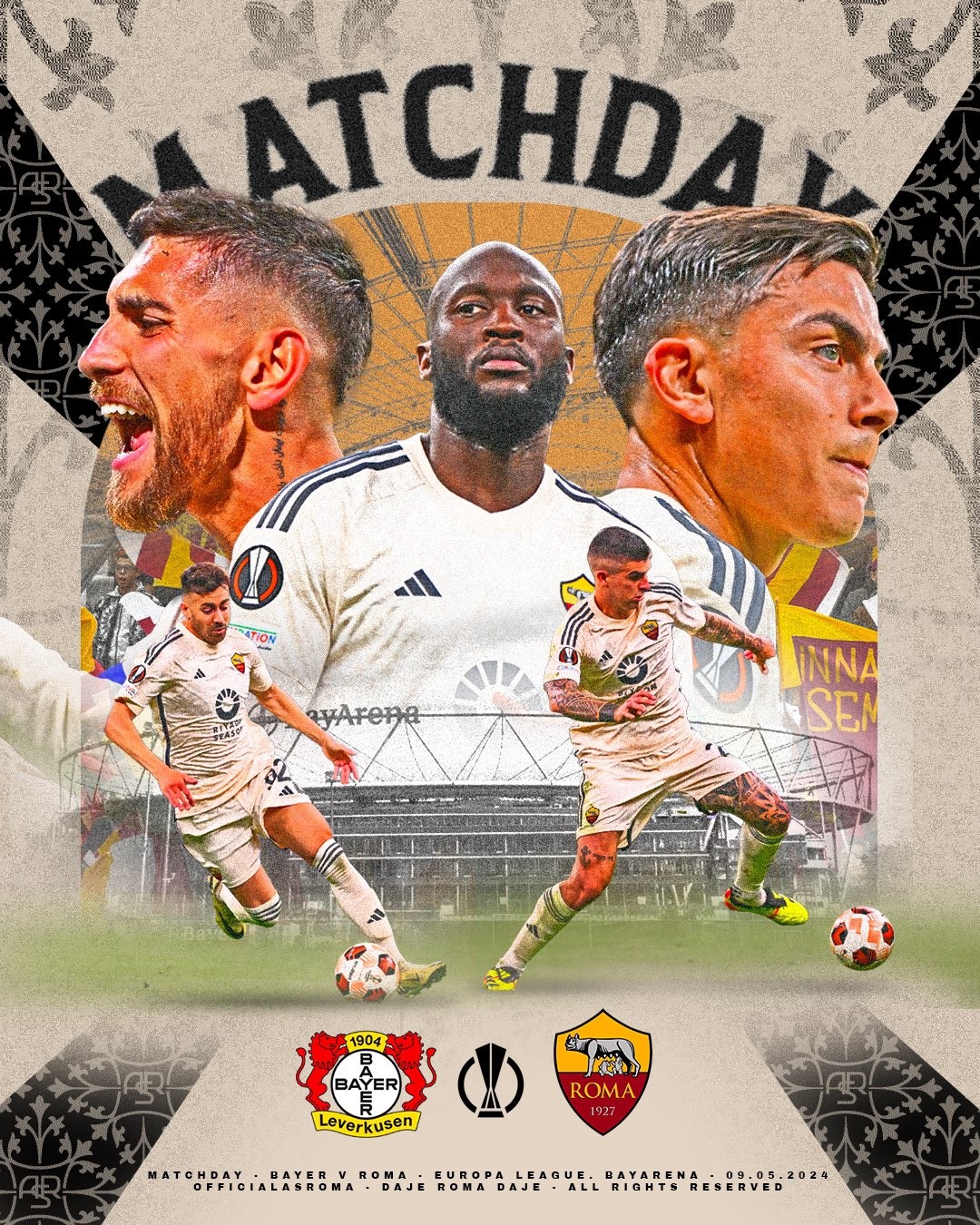 首回合比赛,罗马主场0-2落后勒沃库森,此番做客德国,德罗西的球队必须