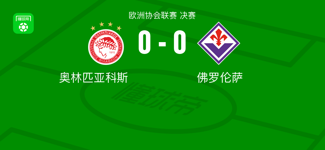 90分钟战报:奥林匹亚科斯0-0战平佛罗伦萨,双方进入加时赛