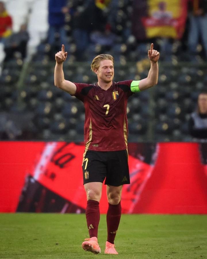 德布劳内在比利时国家队第100场比赛