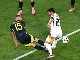 德国队在欧洲杯揭幕战中击败苏格兰队 赖特批评波蒂厄斯恶劣犯规