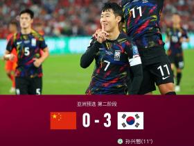 国足不敌韩国：世预赛第二阶段告终