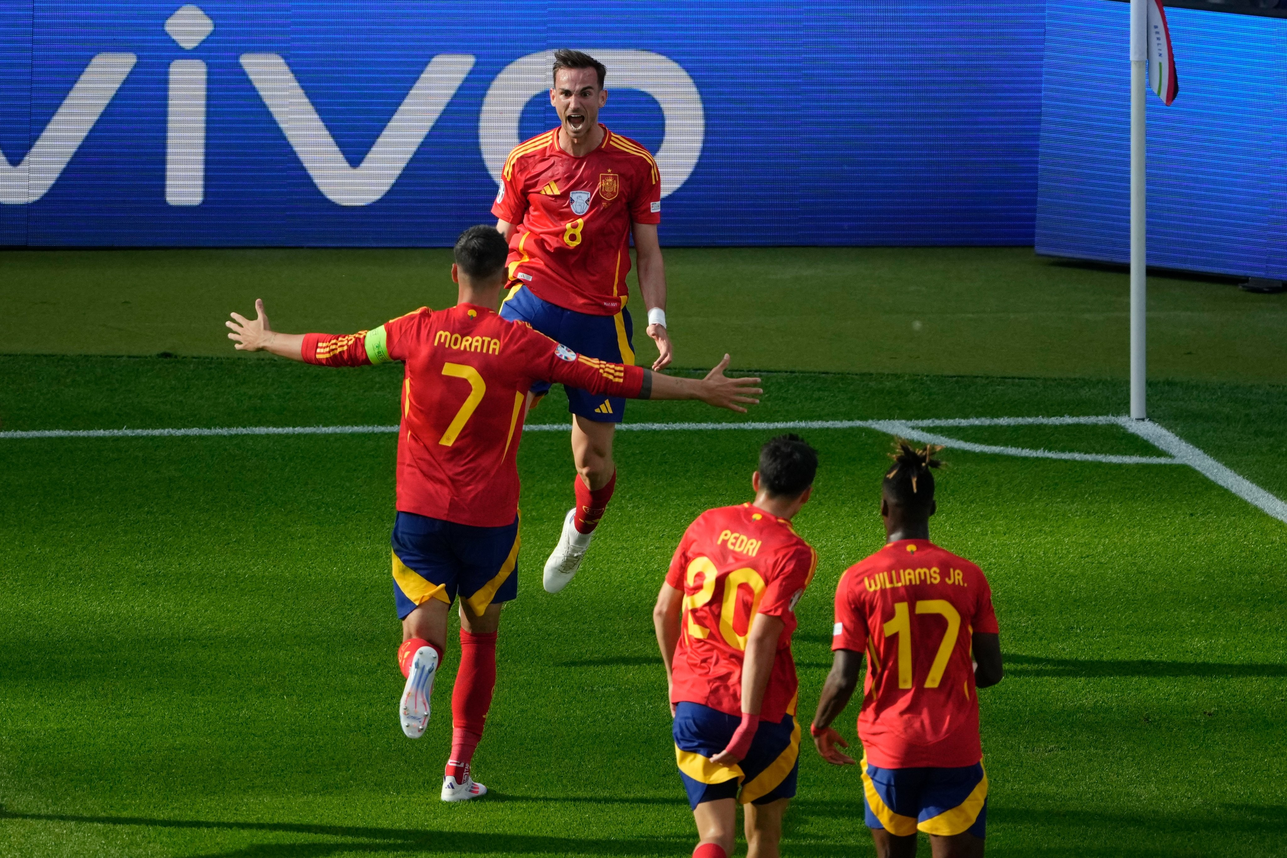 欧洲杯单场传射,法比安成本世纪西班牙队第8人