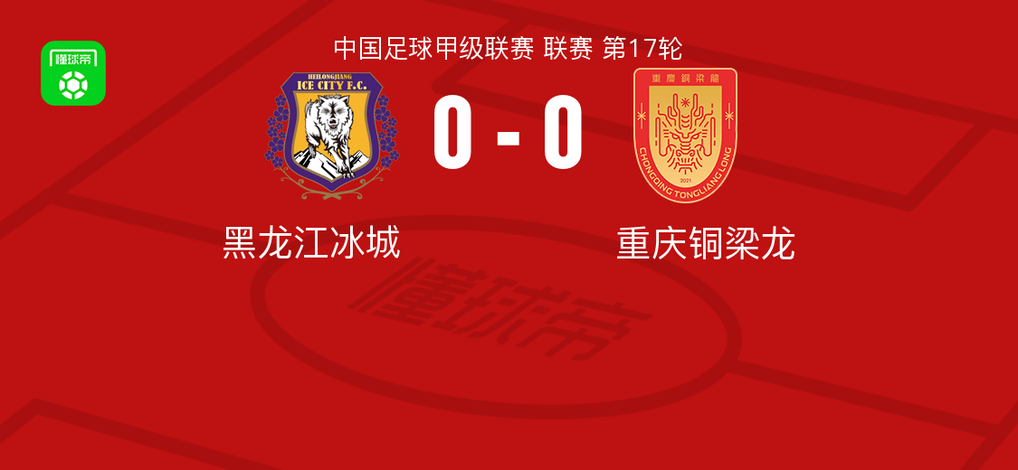 黑龙江冰城0-0重庆铜梁龙,双方握手言和