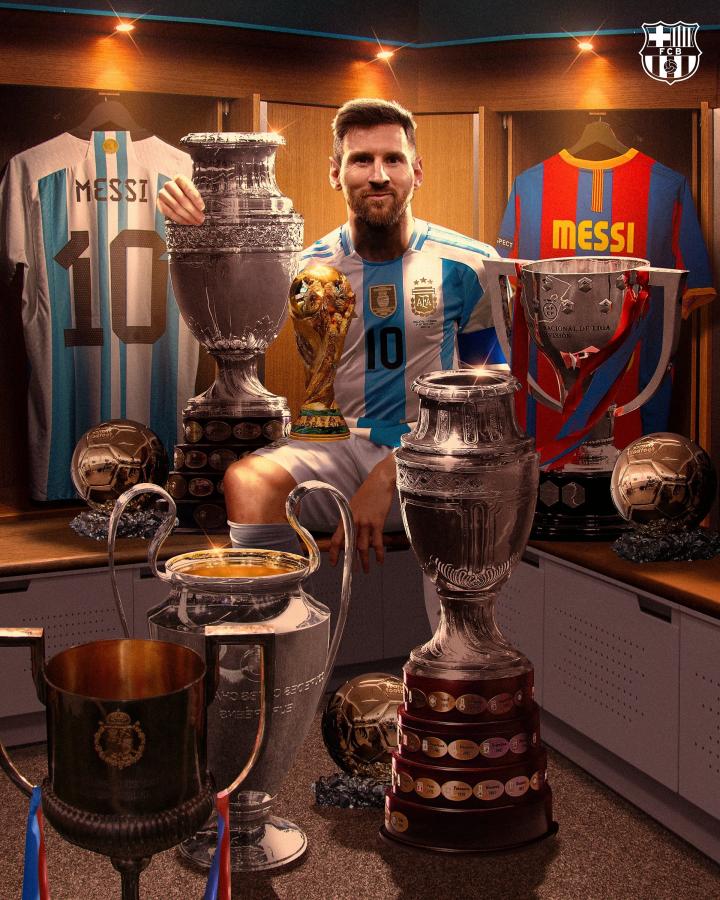 梅西职业生涯冠军数来到了45个.