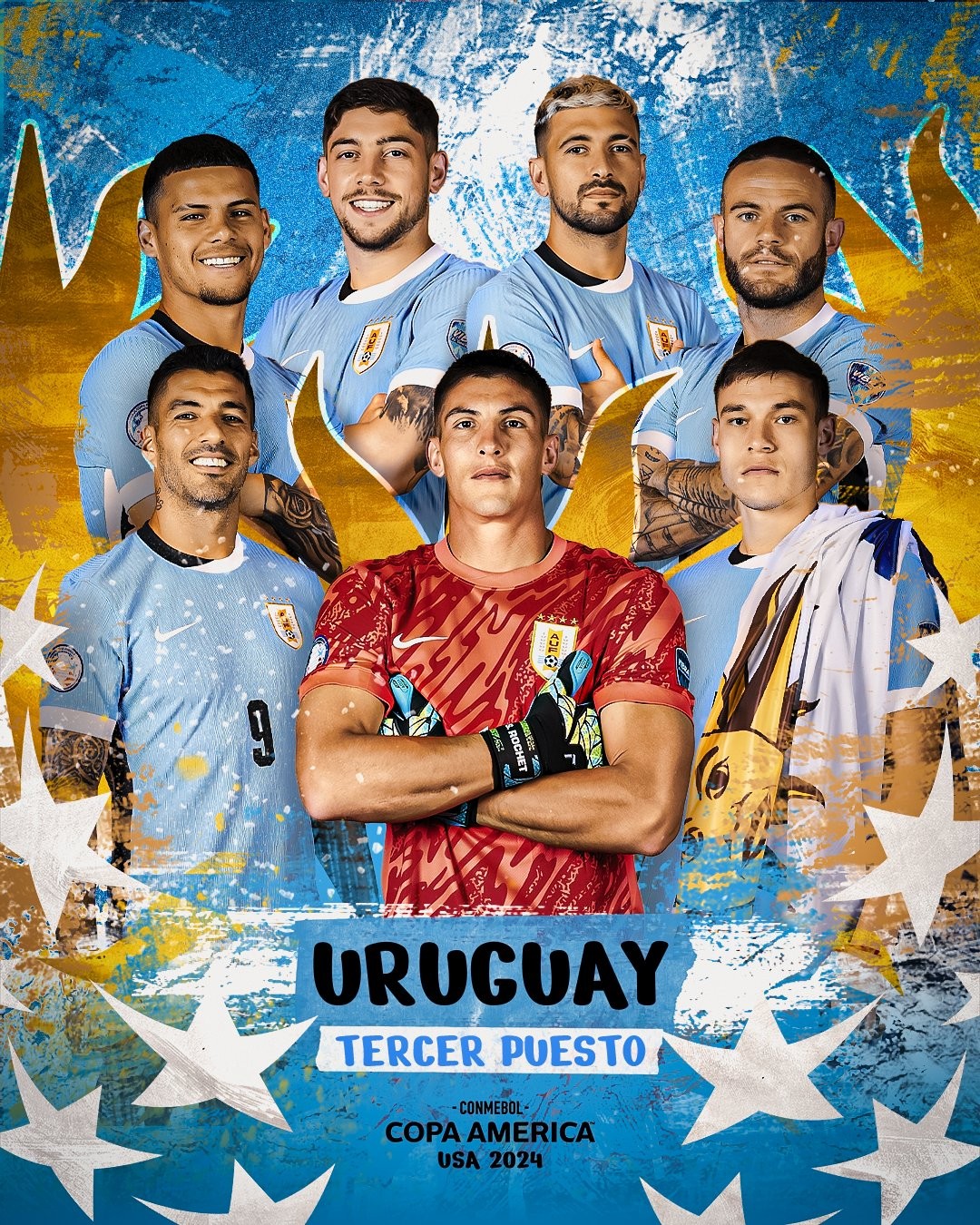 乌拉圭第9次参加大赛三四名决赛,第2次拿到季军