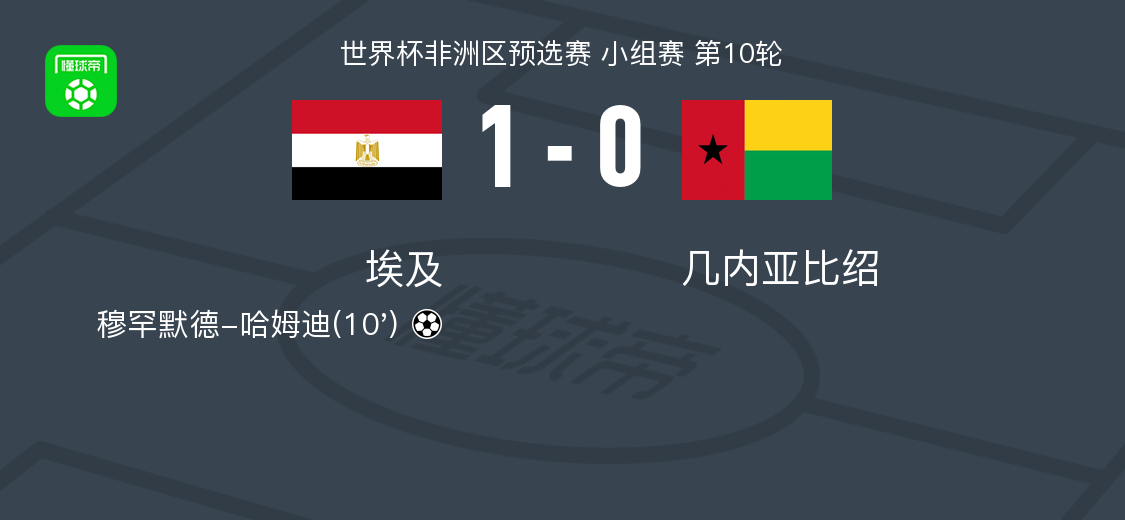 埃及1-0几内亚比绍，穆罕默德-哈姆迪一剑封喉