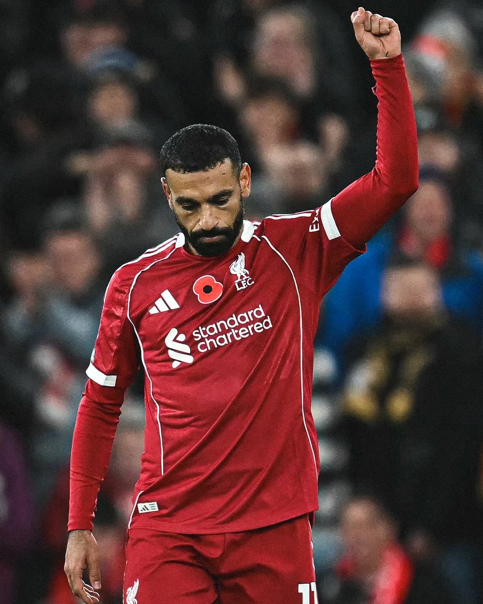 萨拉赫利物浦生涯对阵10支球队进球上双，成队史第二人