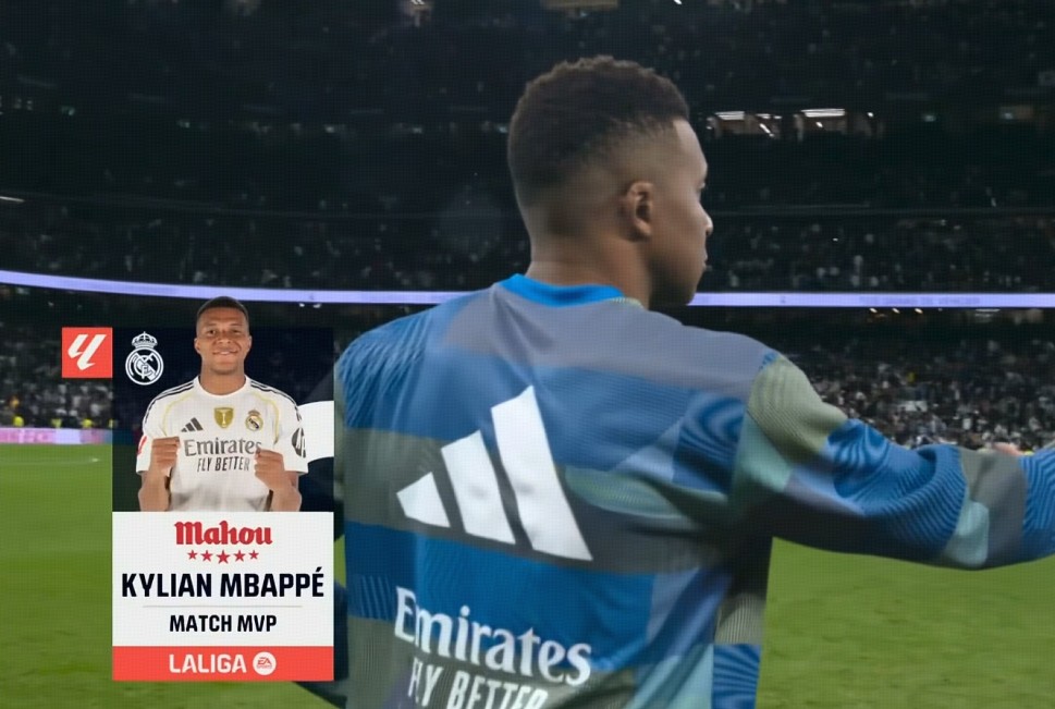 梅开二度，姆巴佩当选皇马vs瓦伦西亚全场最佳