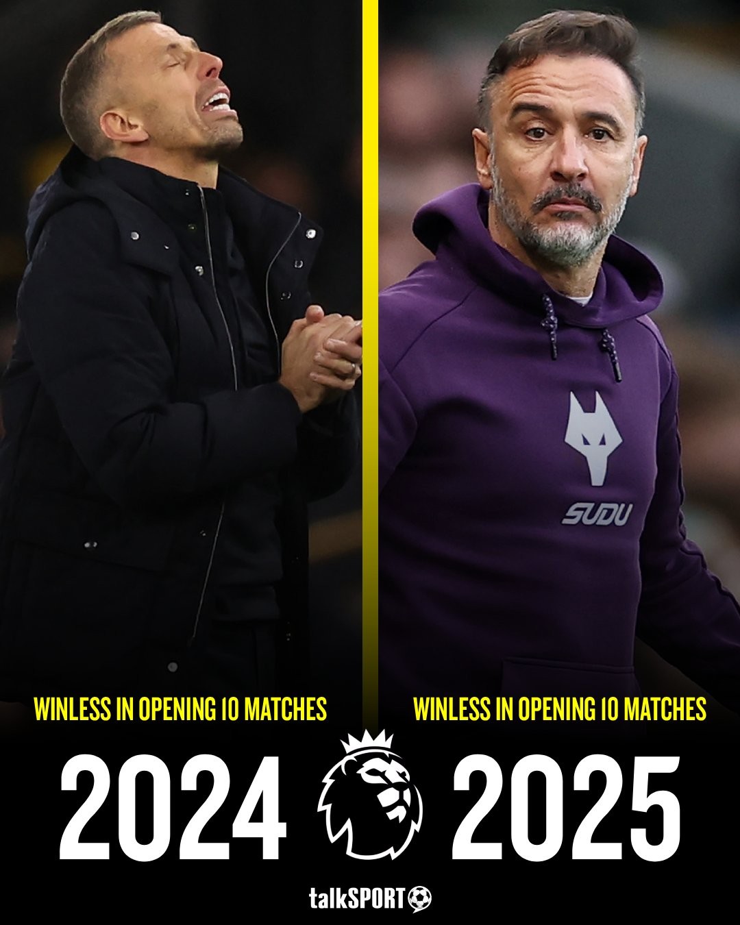 英超历史首队，狼队连续两个赛季遭遇联赛前10轮不胜