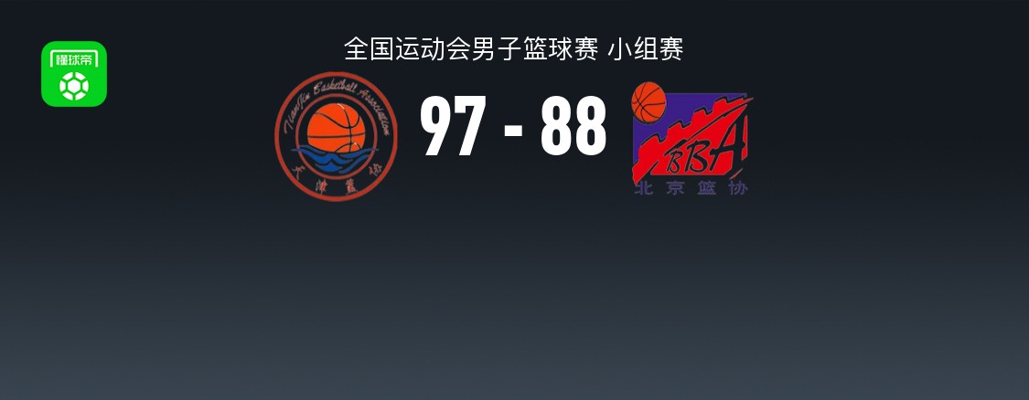 全运男篮：天津97-88逆转北京，时德帅独砍33分，翟晓川19+8