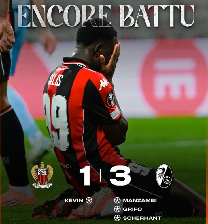 上赛季欧联杯8轮0胜后，尼斯本赛季欧联杯又遭遇开局4轮全败