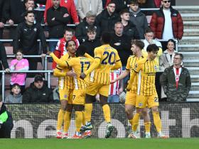 英超第26轮：南安普顿0-1布莱顿，佩德罗破门领先