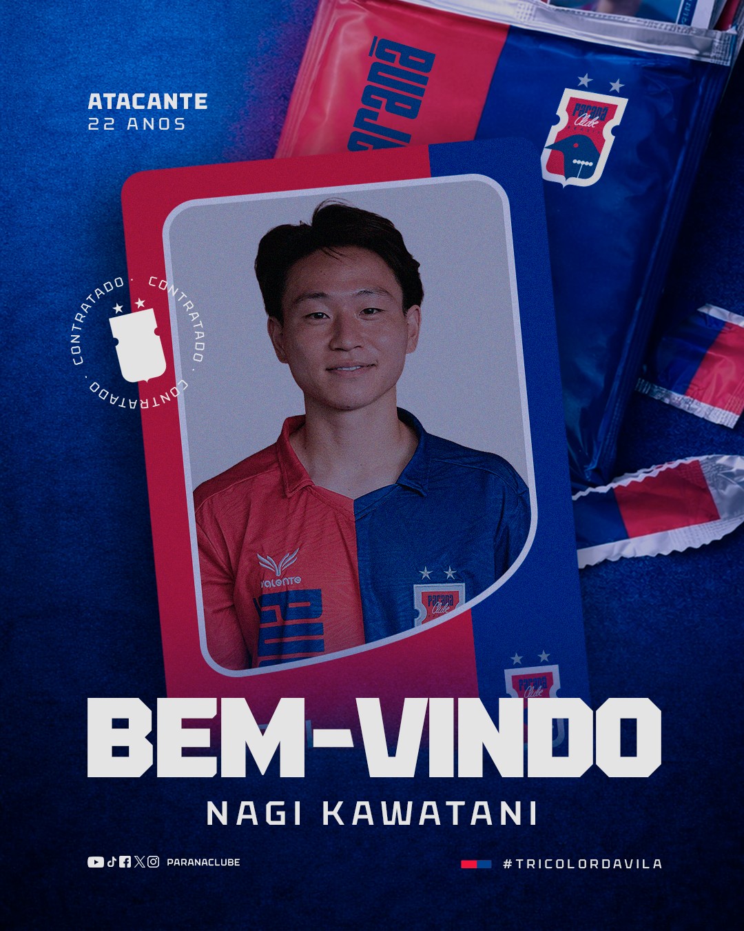 官方：22岁日本中场川谷凪加盟巴甲巴拉纳竞技