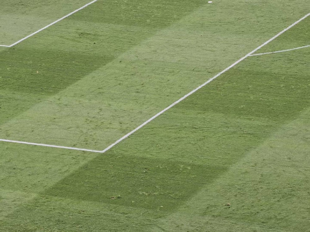 虽比上次有进步，西安国际足球中心草皮仍然有多处翻起