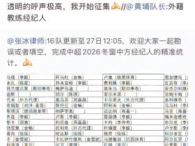 张冰要公布所有队主教练的经纪人了