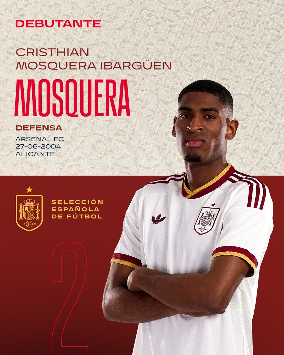 替补登场，阿森纳后卫莫斯克拉上演西班牙国家队首秀