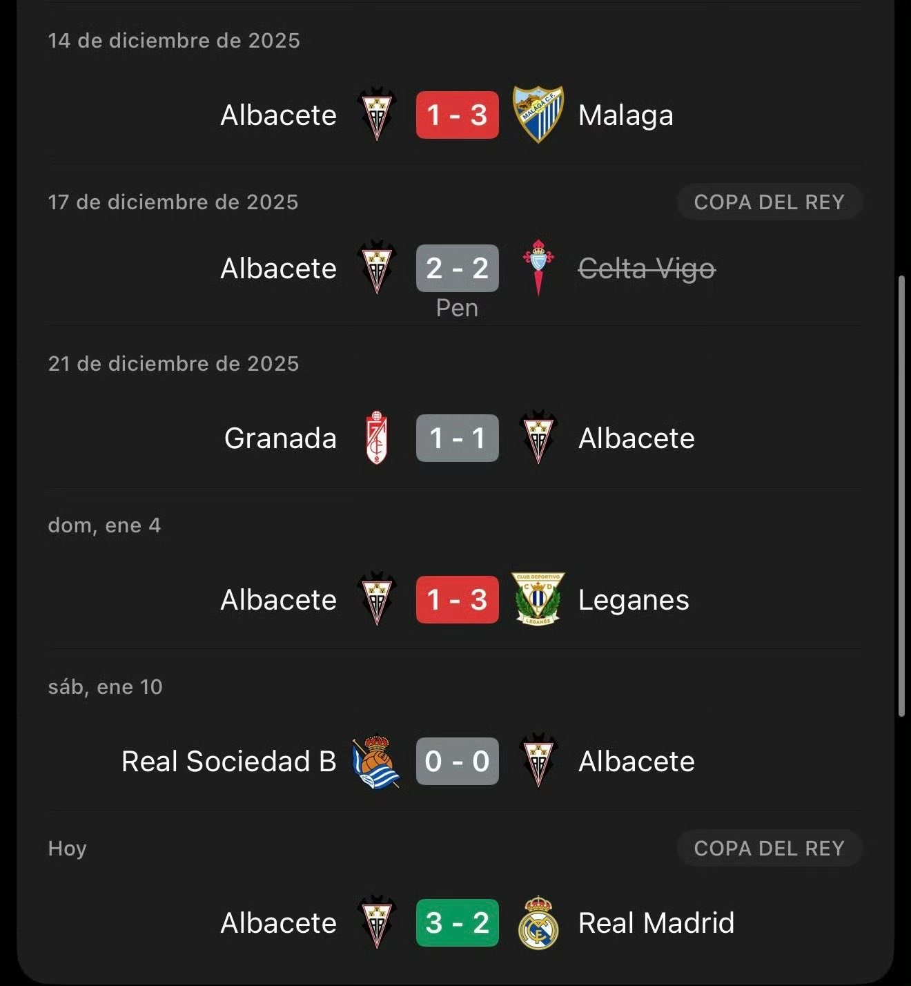 阿尔巴塞特球迷唱给皇马的歌