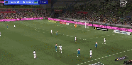 半场战报：澳大利亚1-0库拉索，马比尔破门