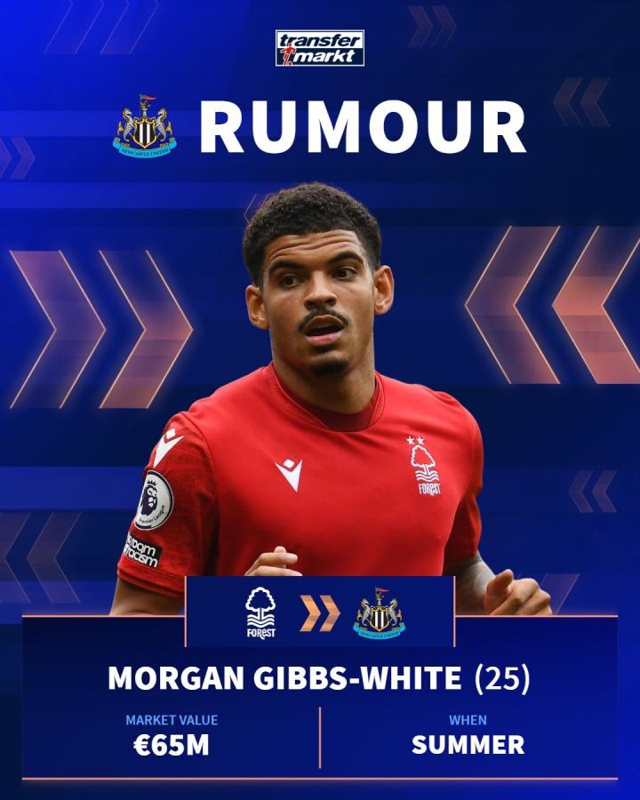 来自转会市场的报道：吉布斯-怀特进入了纽卡斯尔引援的目标