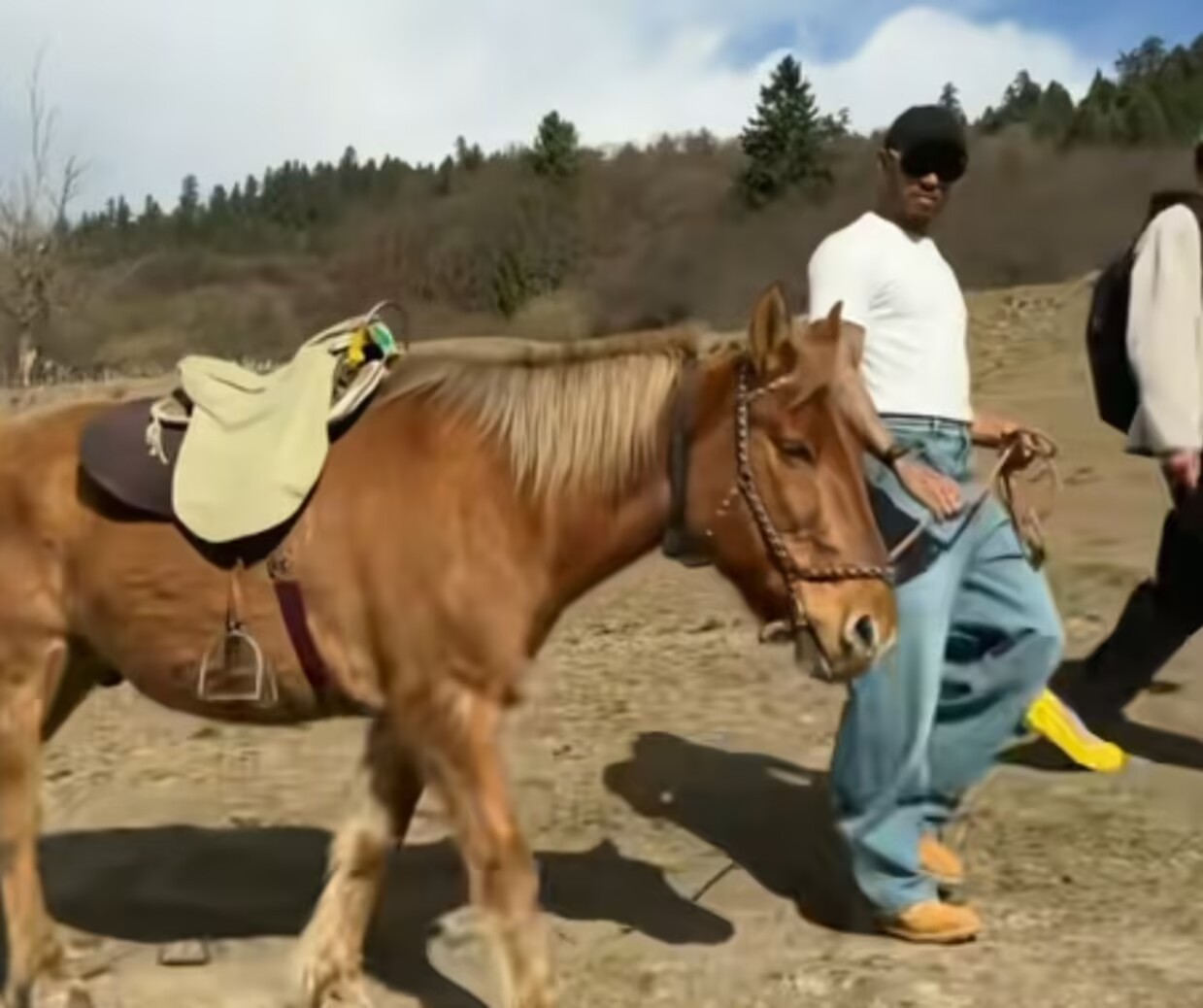 川西骑马人，汉密尔顿游玩九寨沟并晒出骑马视频